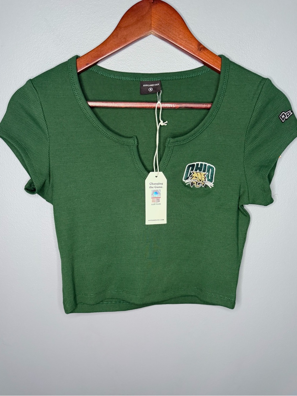 NWT Hype and Vice Ohio University Cropped Ribbed Tee | Size Small